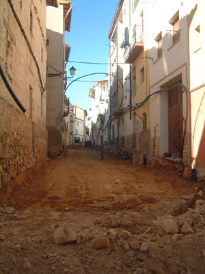 Obras en la calle del Arrabal